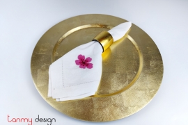 Gold round lacquer tray 32*H3 cm